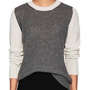 Barney’s New York Gray Colorblock Cashmere Sweater
